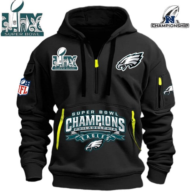 Philadelphia Eagles Super Bowl Championship - HOODIE HALF ZIPPER - QTA405111385 - Famjoys Philadelphia Eagles Super Bowl Championship - HOODIE HALF ZIPPER - QTA405111385 - Famjoys