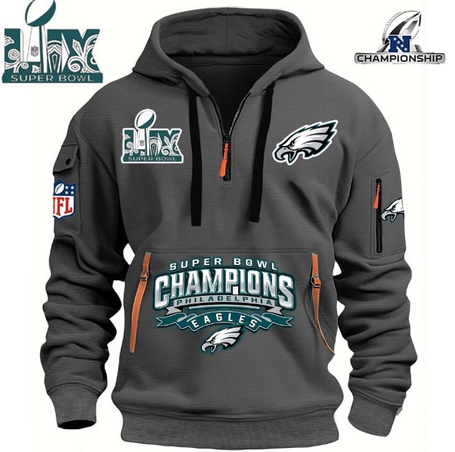 Philadelphia Eagles Super Bowl Championship - HOODIE HALF ZIPPER - QTA405111385 - Famjoys Philadelphia Eagles Super Bowl Championship - HOODIE HALF ZIPPER - QTA405111385 - Famjoys