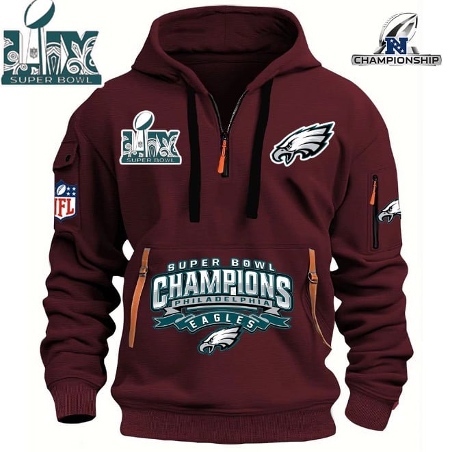 Philadelphia Eagles Super Bowl Championship - HOODIE HALF ZIPPER - QTA405111386 - Famjoys Philadelphia Eagles Super Bowl Championship - HOODIE HALF ZIPPER - QTA405111386 - Famjoys