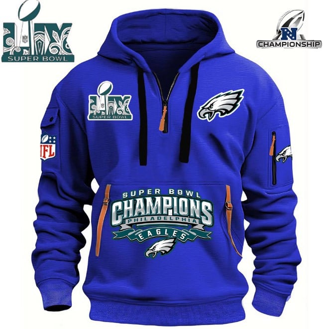 Philadelphia Eagles Super Bowl Championship - HOODIE HALF ZIPPER - QTA405111386 - Famjoys Philadelphia Eagles Super Bowl Championship - HOODIE HALF ZIPPER - QTA405111386 - Famjoys