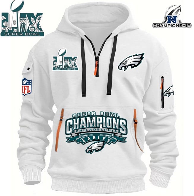 Philadelphia Eagles Super Bowl Championship - HOODIE HALF ZIPPER - QTA405111386 - Famjoys Philadelphia Eagles Super Bowl Championship - HOODIE HALF ZIPPER - QTA405111386 - Famjoys