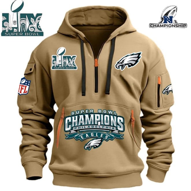 Philadelphia Eagles Super Bowl Championship - HOODIE HALF ZIPPER - QTA405111386 - Famjoys Philadelphia Eagles Super Bowl Championship - HOODIE HALF ZIPPER - QTA405111386 - Famjoys