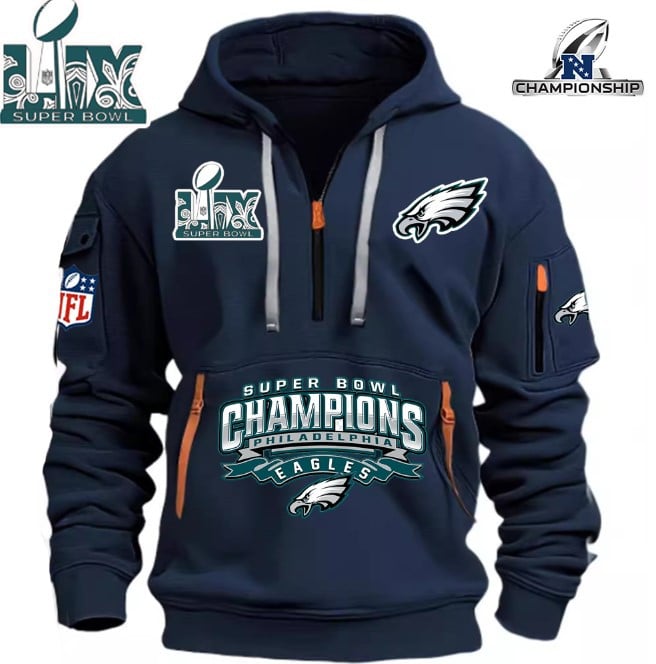 Philadelphia Eagles Super Bowl Championship - HOODIE HALF ZIPPER - QTA405111386 - Famjoys Philadelphia Eagles Super Bowl Championship - HOODIE HALF ZIPPER - QTA405111386 - Famjoys