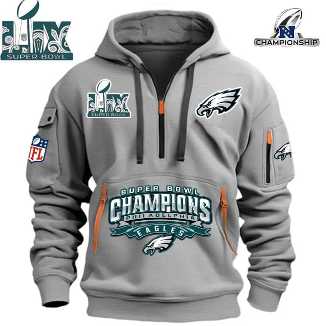 Philadelphia Eagles Super Bowl Championship - HOODIE HALF ZIPPER - QTA405111386 - Famjoys Philadelphia Eagles Super Bowl Championship - HOODIE HALF ZIPPER - QTA405111386 - Famjoys