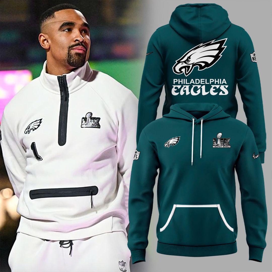Philadelphia Eagles Super Bowl Green Hoodie - Famjoys Philadelphia Eagles Super Bowl Green Hoodie - Famjoys