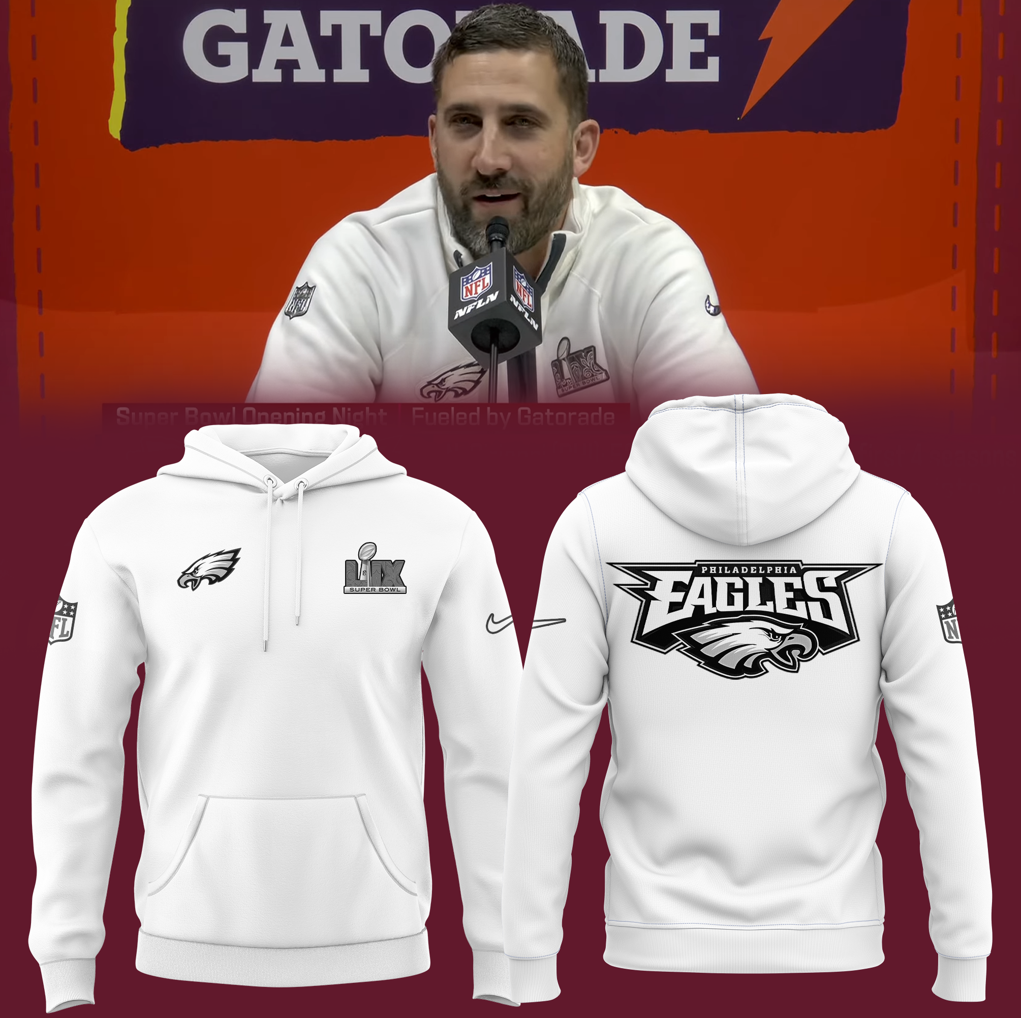 Philadelphia Eagles SUPER BOWL Hoodie - Famjoys Philadelphia Eagles SUPER BOWL Hoodie - Famjoys
