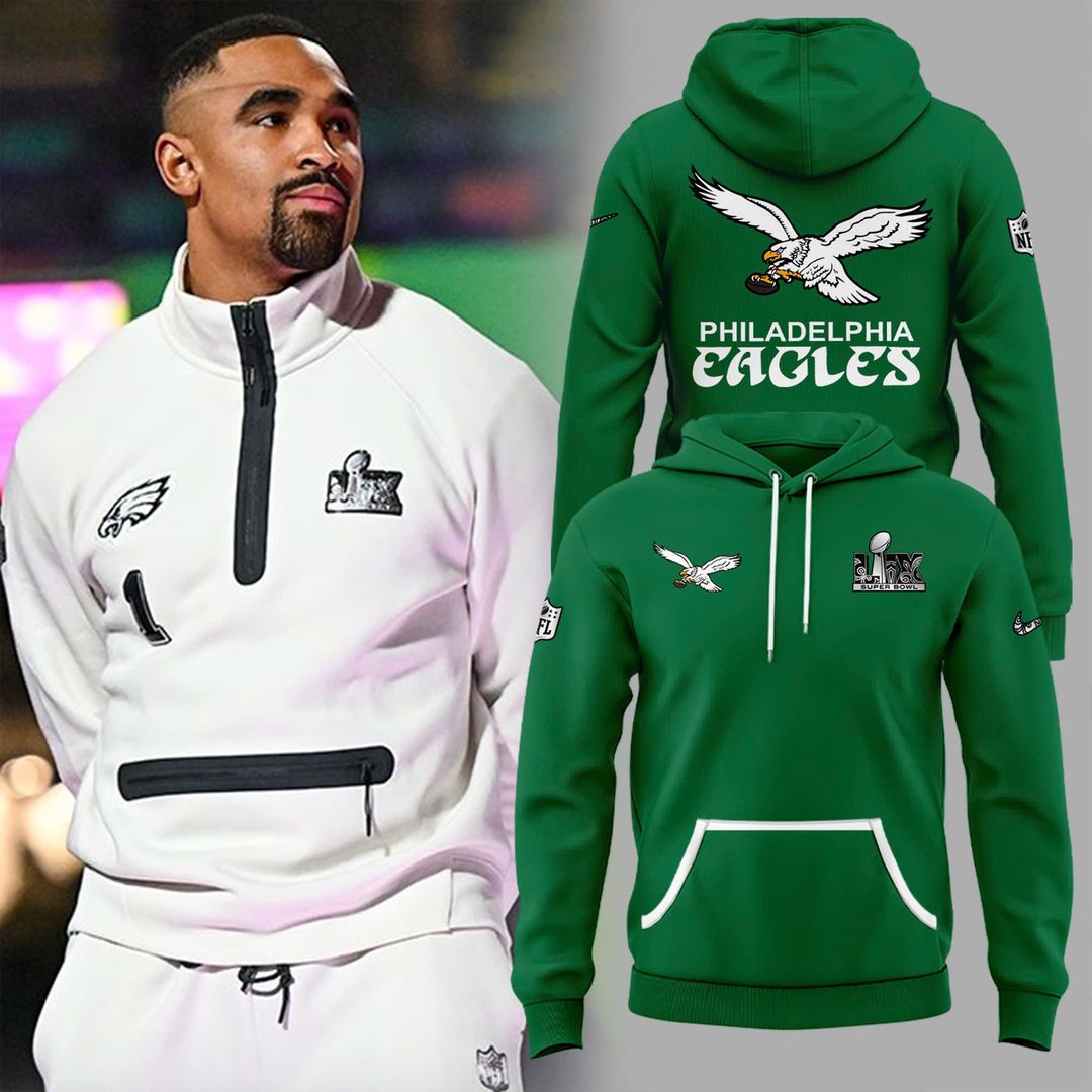Philadelphia Eagles Super Bowl Kelly Green Hoodie - Famjoys Philadelphia Eagles Super Bowl Kelly Green Hoodie - Famjoys