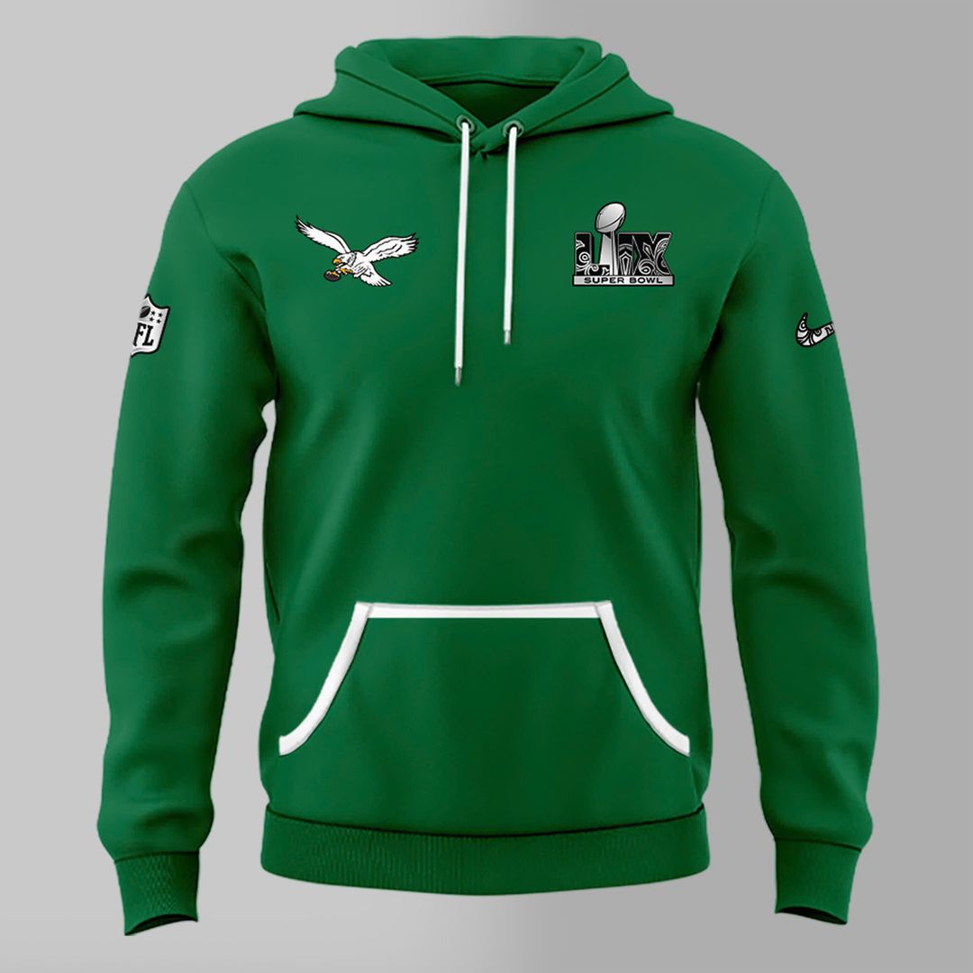 Philadelphia Eagles Super Bowl Kelly Green Hoodie - Famjoys Philadelphia Eagles Super Bowl Kelly Green Hoodie - Famjoys
