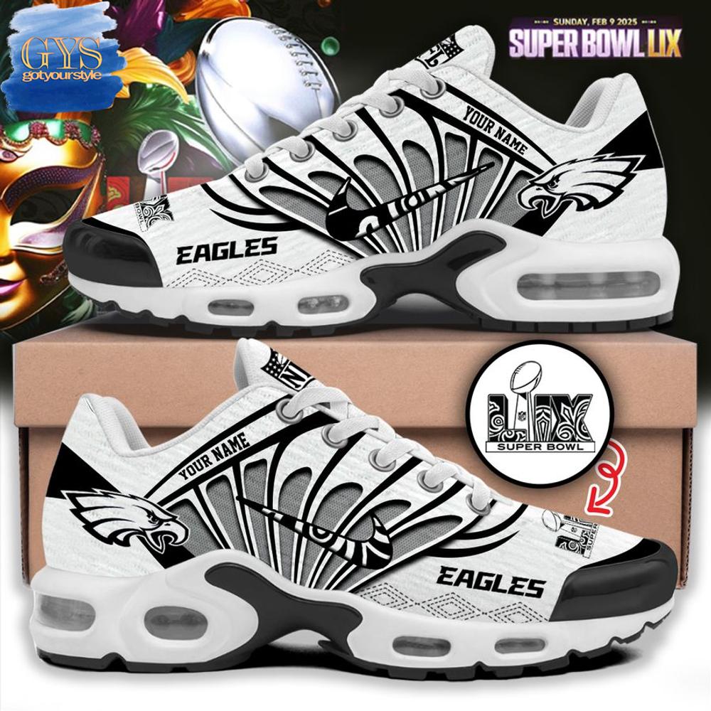 Philadelphia Eagles Super Bowl LIX 2025 Black and White Air Max Plus - Famjoys Philadelphia Eagles Super Bowl LIX 2025 Black and White Air Max Plus - Famjoys