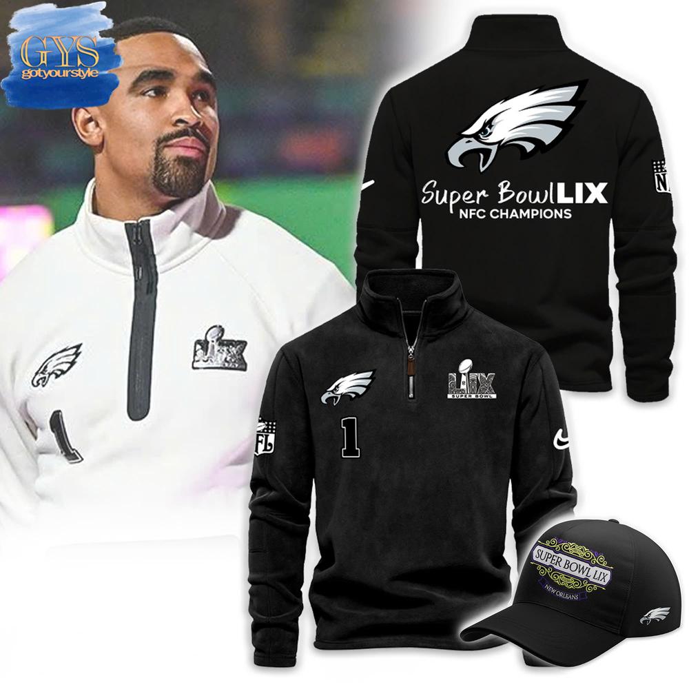 Philadelphia Eagles Super Bowl LIX 2025 Black Sweatshirt - Famjoys Philadelphia Eagles Super Bowl LIX 2025 Black Sweatshirt - Famjoys