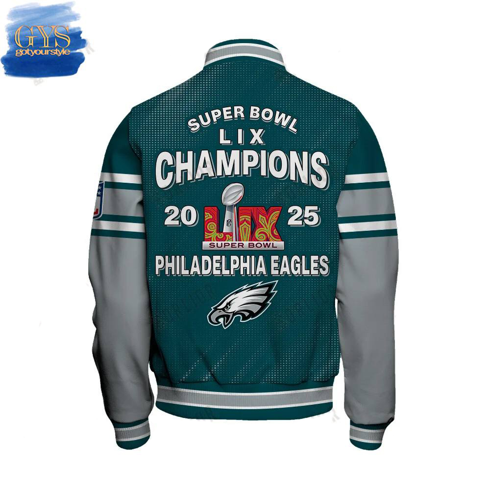 Philadelphia Eagles Super Bowl LIX 2025 Champions Varsity Jacket - Famjoys Philadelphia Eagles Super Bowl LIX 2025 Champions Varsity Jacket - Famjoys