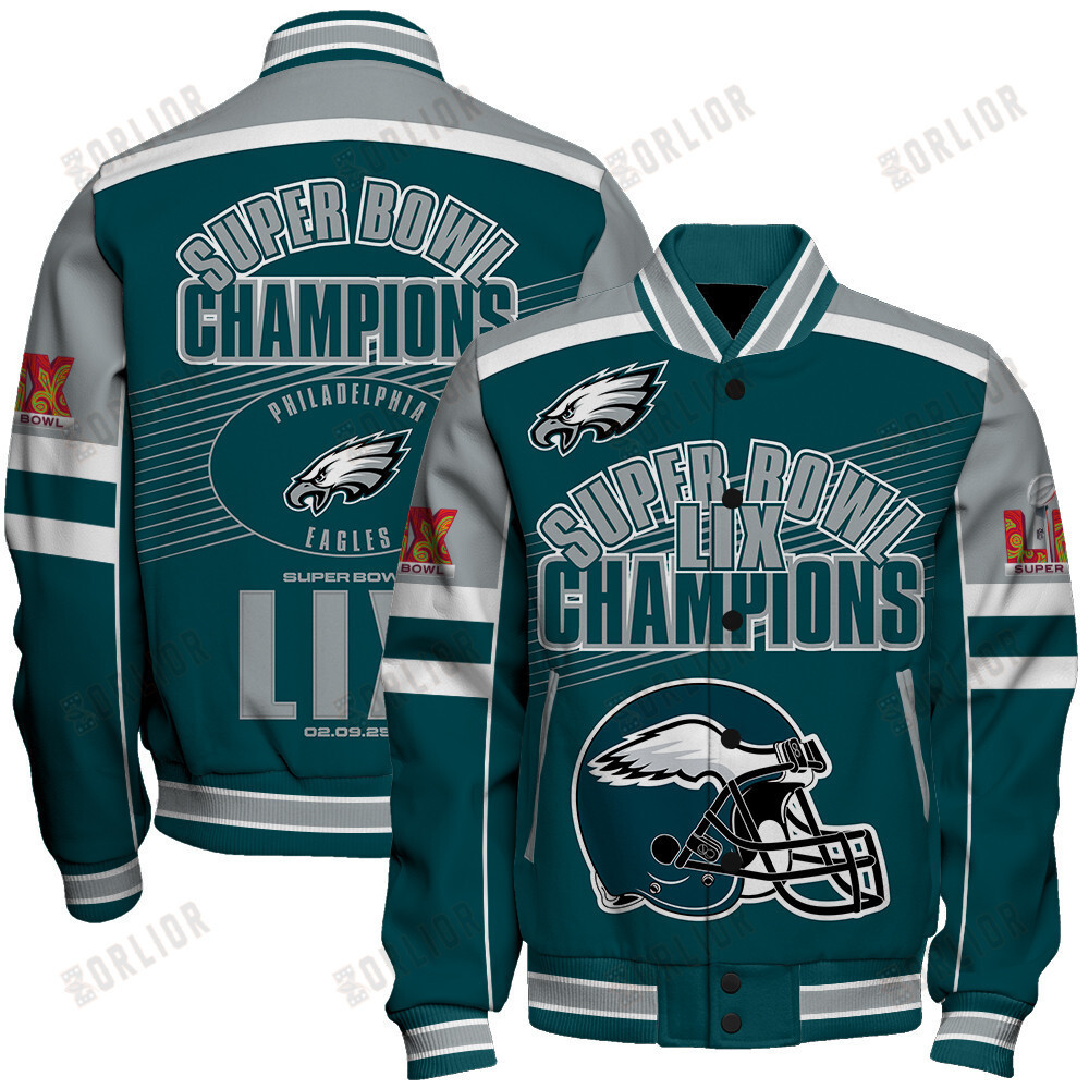 Philadelphia Eagles Super Bowl LIX Achieve Dream Varsity Jacket - Famjoys Philadelphia Eagles Super Bowl LIX Achieve Dream Varsity Jacket - Famjoys