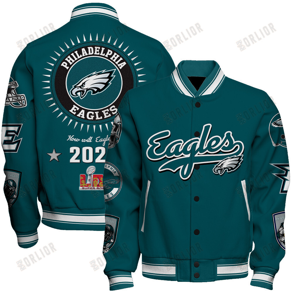 Philadelphia Eagles Super Bowl LIX Celebrate The Champions Varsity Jacket - Famjoys Philadelphia Eagles Super Bowl LIX Celebrate The Champions Varsity Jacket - Famjoys
