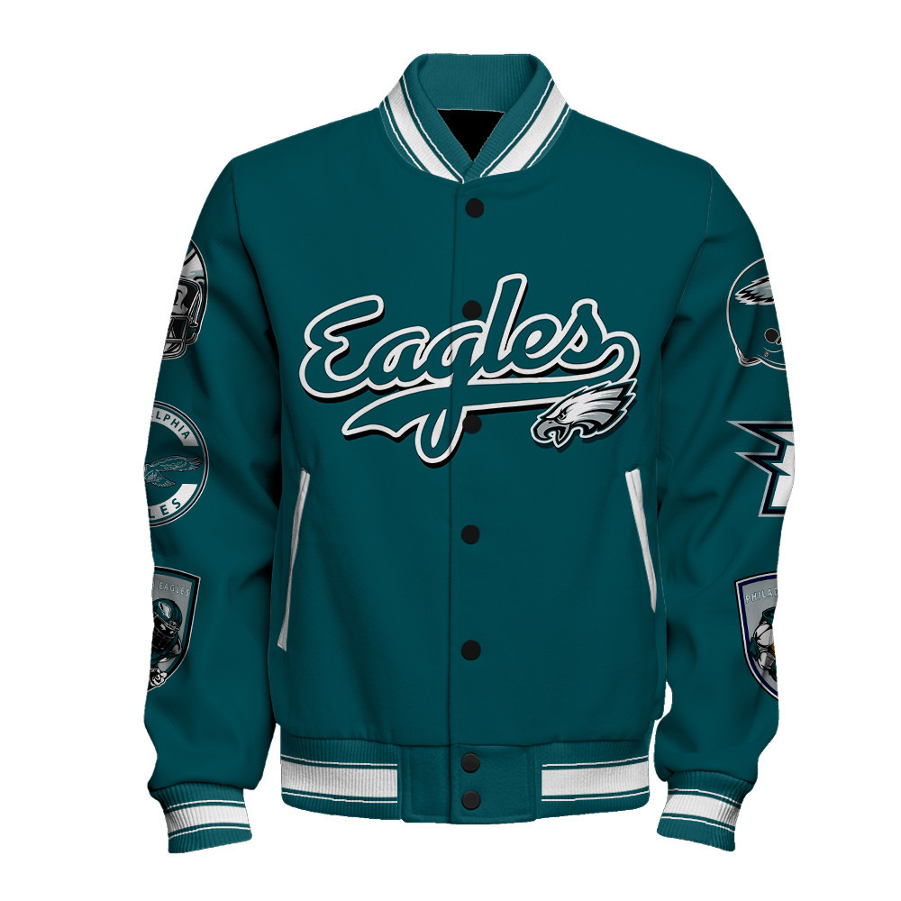 Philadelphia Eagles Super Bowl LIX Celebrate The Champions Varsity Jacket - Famjoys Philadelphia Eagles Super Bowl LIX Celebrate The Champions Varsity Jacket - Famjoys