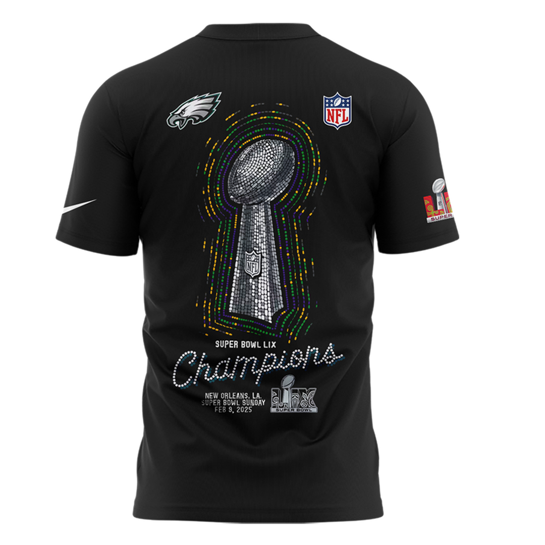 Philadelphia Eagles Super Bowl LIX Champions 2025 Tshirt + Joggers + Cap - Famjoys Philadelphia Eagles Super Bowl LIX Champions 2025 Tshirt + Joggers + Cap - Famjoys
