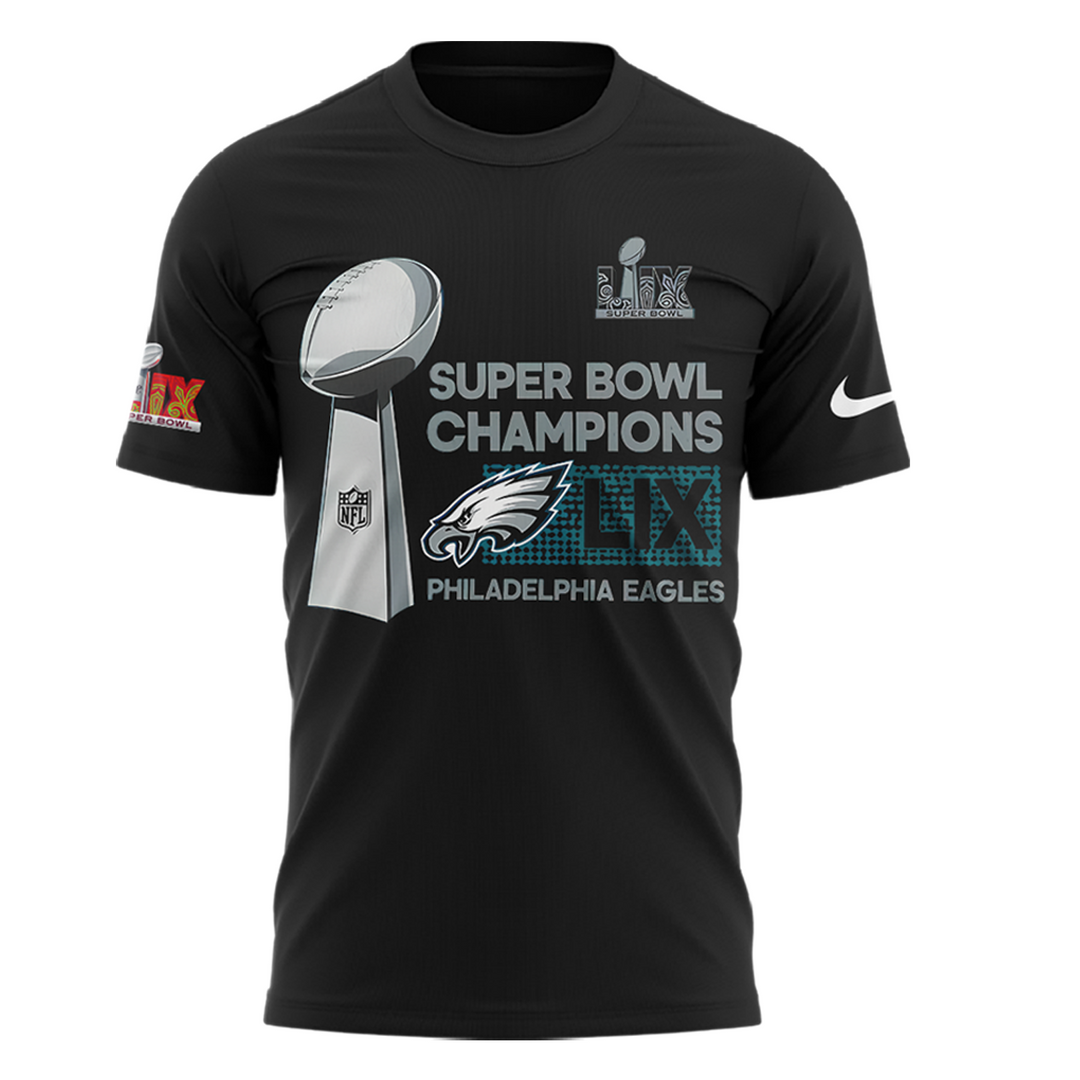 Philadelphia Eagles Super Bowl LIX Champions 2025 Tshirt + Joggers + Cap - Famjoys Philadelphia Eagles Super Bowl LIX Champions 2025 Tshirt + Joggers + Cap - Famjoys