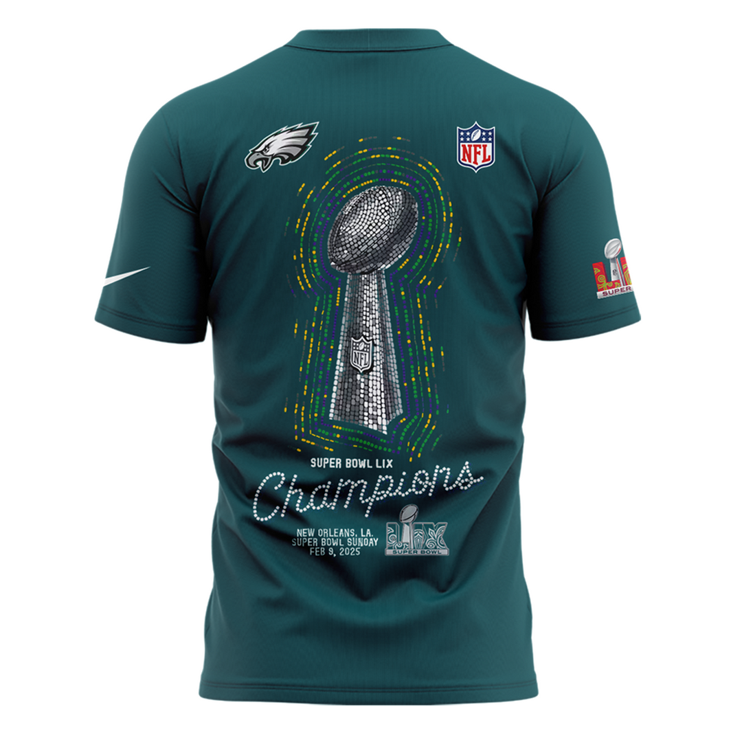 Philadelphia Eagles Super Bowl LIX Champions 2025 Tshirt + Joggers + Cap - Famjoys Philadelphia Eagles Super Bowl LIX Champions 2025 Tshirt + Joggers + Cap - Famjoys