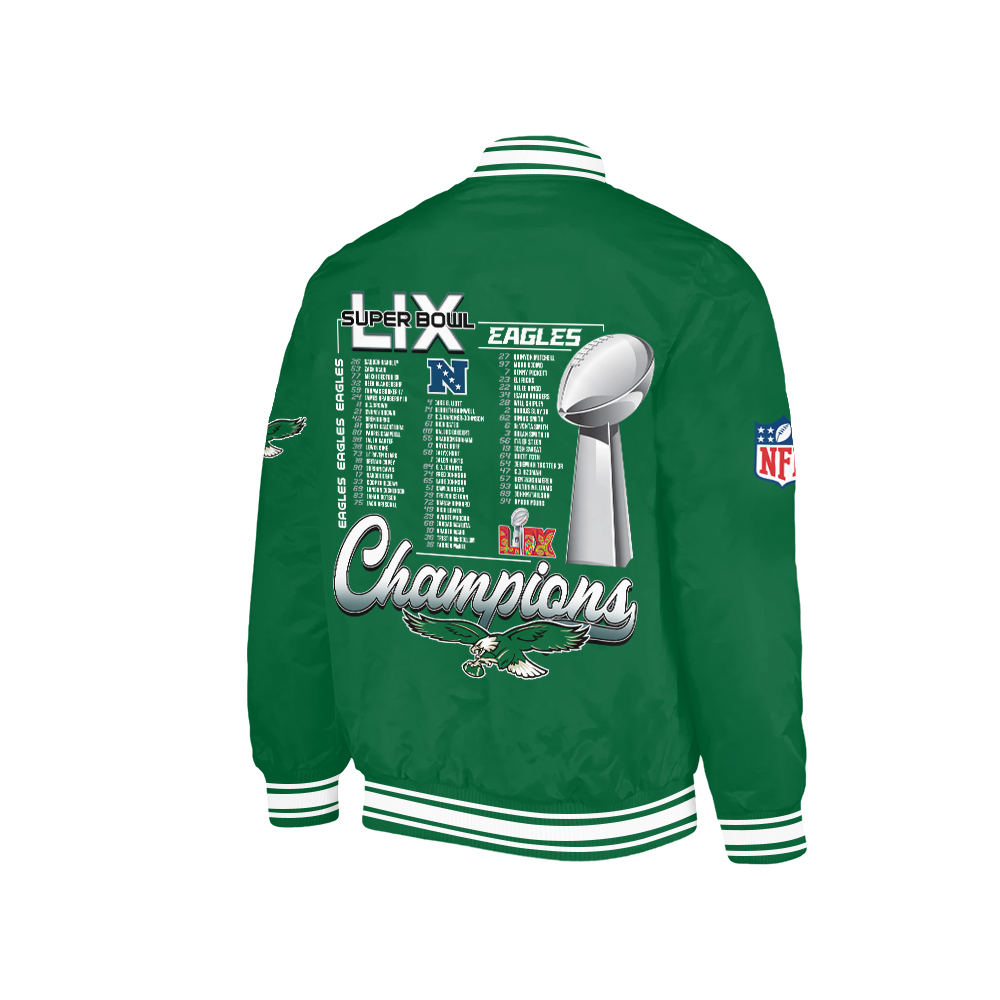 Philadelphia Eagles Super Bowl LIX Champions Bomber 2025 - Famjoys Philadelphia Eagles Super Bowl LIX Champions Bomber 2025 - Famjoys