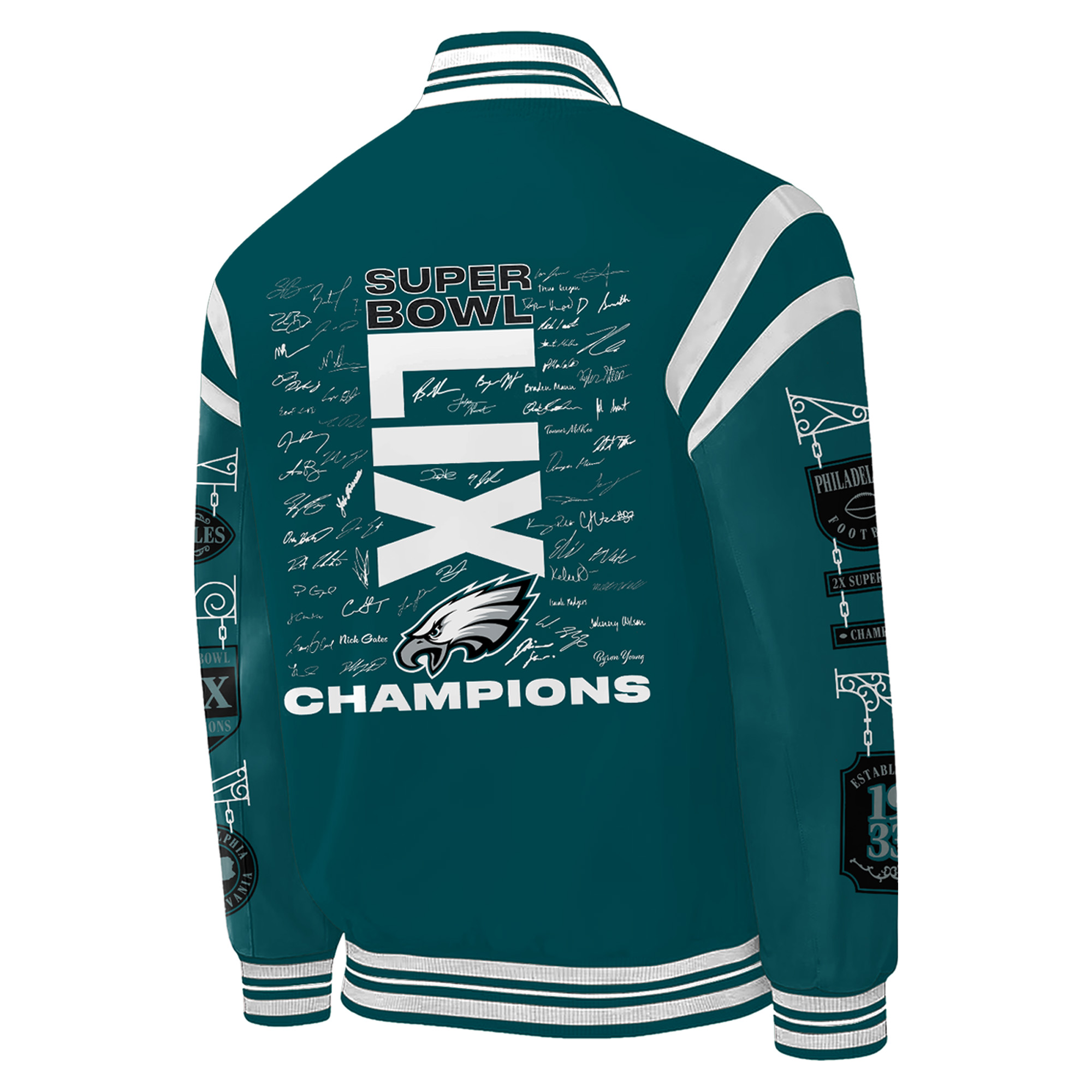Philadelphia Eagles Super Bowl LIX Champions Bomber Jacket - Famjoys Philadelphia Eagles Super Bowl LIX Champions Bomber Jacket - Famjoys
