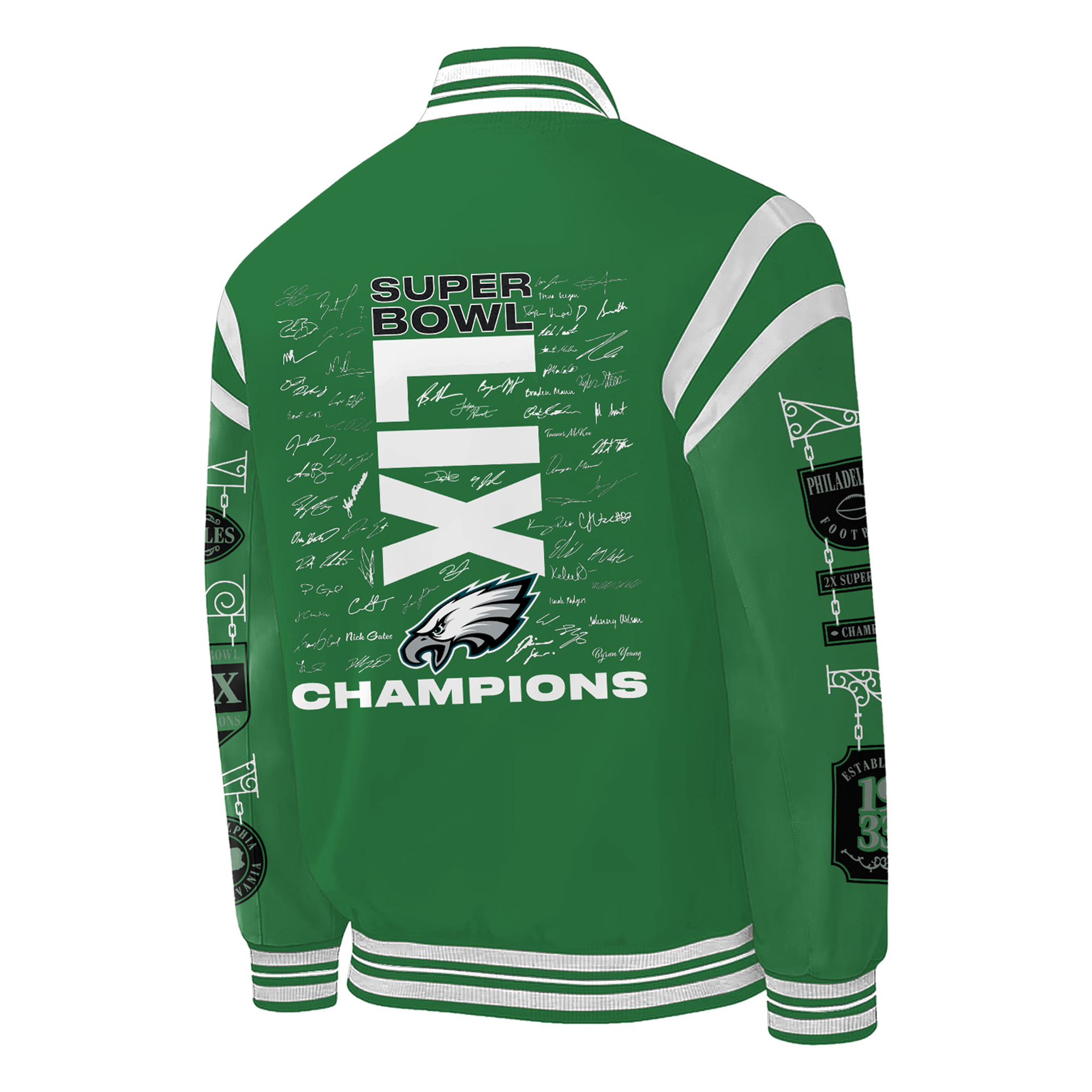 Philadelphia Eagles Super Bowl LIX Champions Bomber Jacket - Famjoys Philadelphia Eagles Super Bowl LIX Champions Bomber Jacket - Famjoys