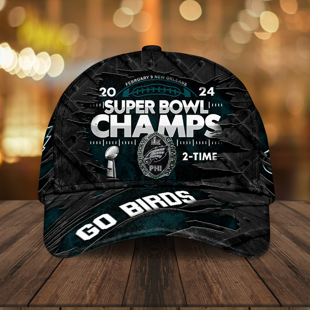 Philadelphia Eagles Super Bowl LIX Champions Cap - Famjoys Philadelphia Eagles Super Bowl LIX Champions Cap - Famjoys