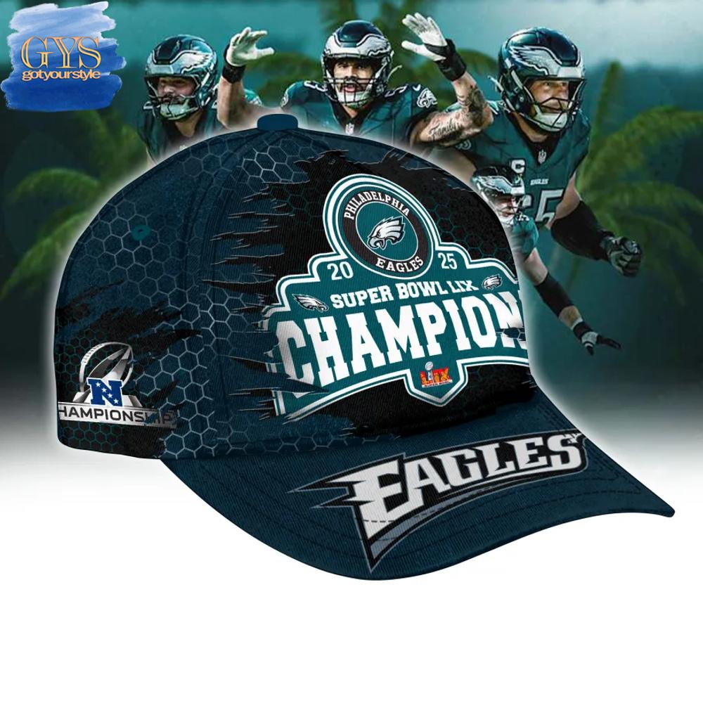Philadelphia Eagles Super Bowl LIX Champions Cap - Famjoys Philadelphia Eagles Super Bowl LIX Champions Cap - Famjoys
