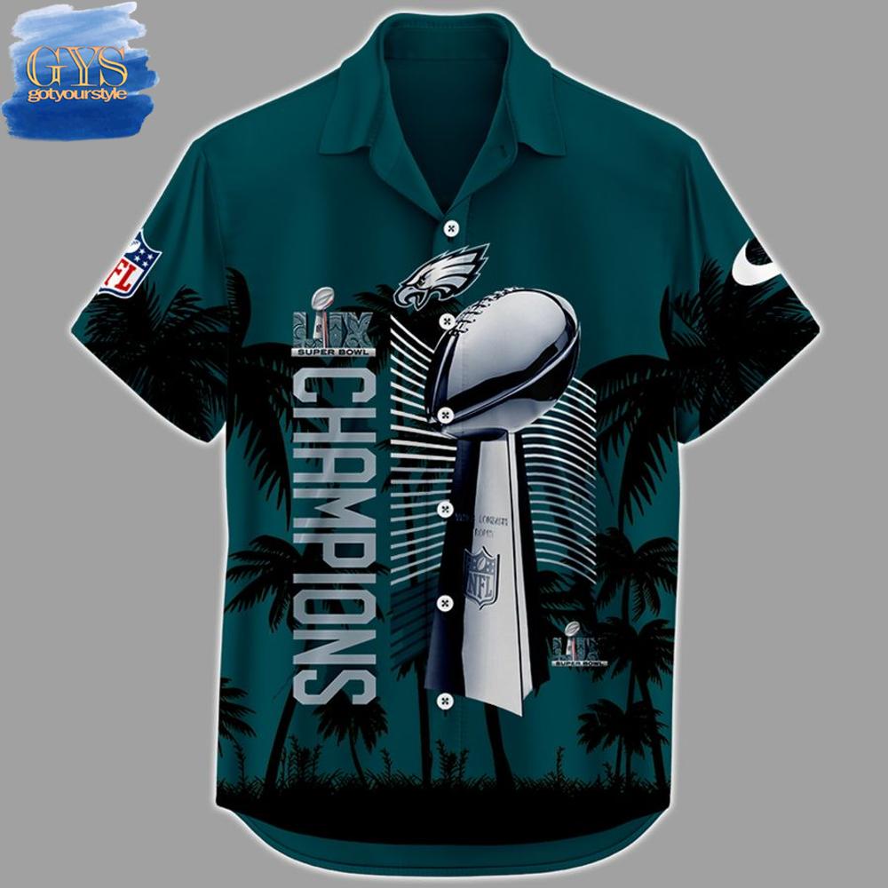 Philadelphia Eagles Super Bowl LIX Champions Combo Hawaiian Shirt - Famjoys Philadelphia Eagles Super Bowl LIX Champions Combo Hawaiian Shirt - Famjoys