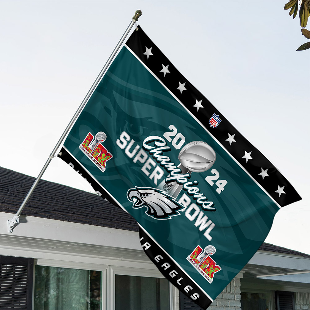 Philadelphia Eagles Super Bowl LIX Champions Flag 2025 - Famjoys Philadelphia Eagles Super Bowl LIX Champions Flag 2025 - Famjoys