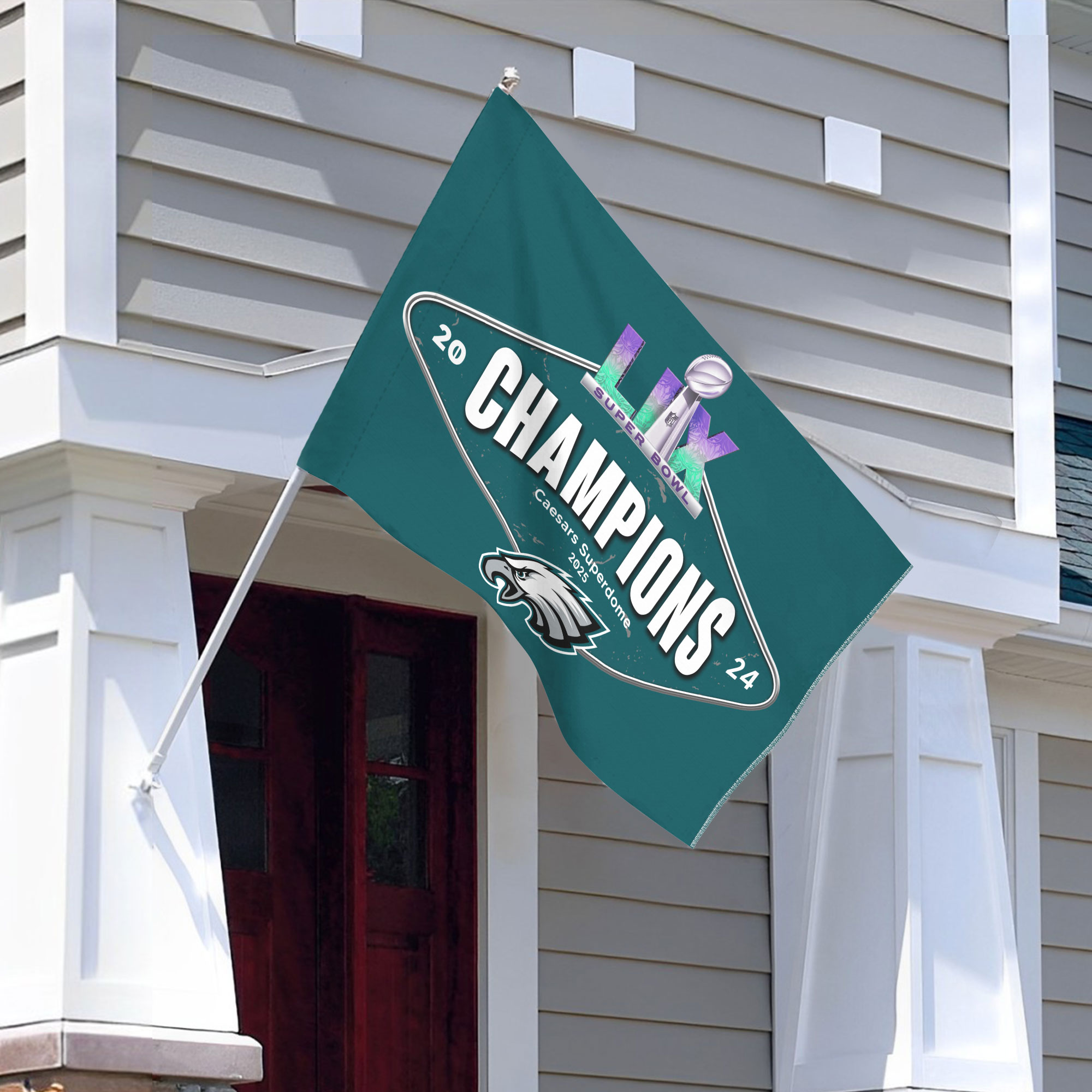 Philadelphia Eagles Super Bowl LIX Champions Flag 2025 - Famjoys Philadelphia Eagles Super Bowl LIX Champions Flag 2025 - Famjoys