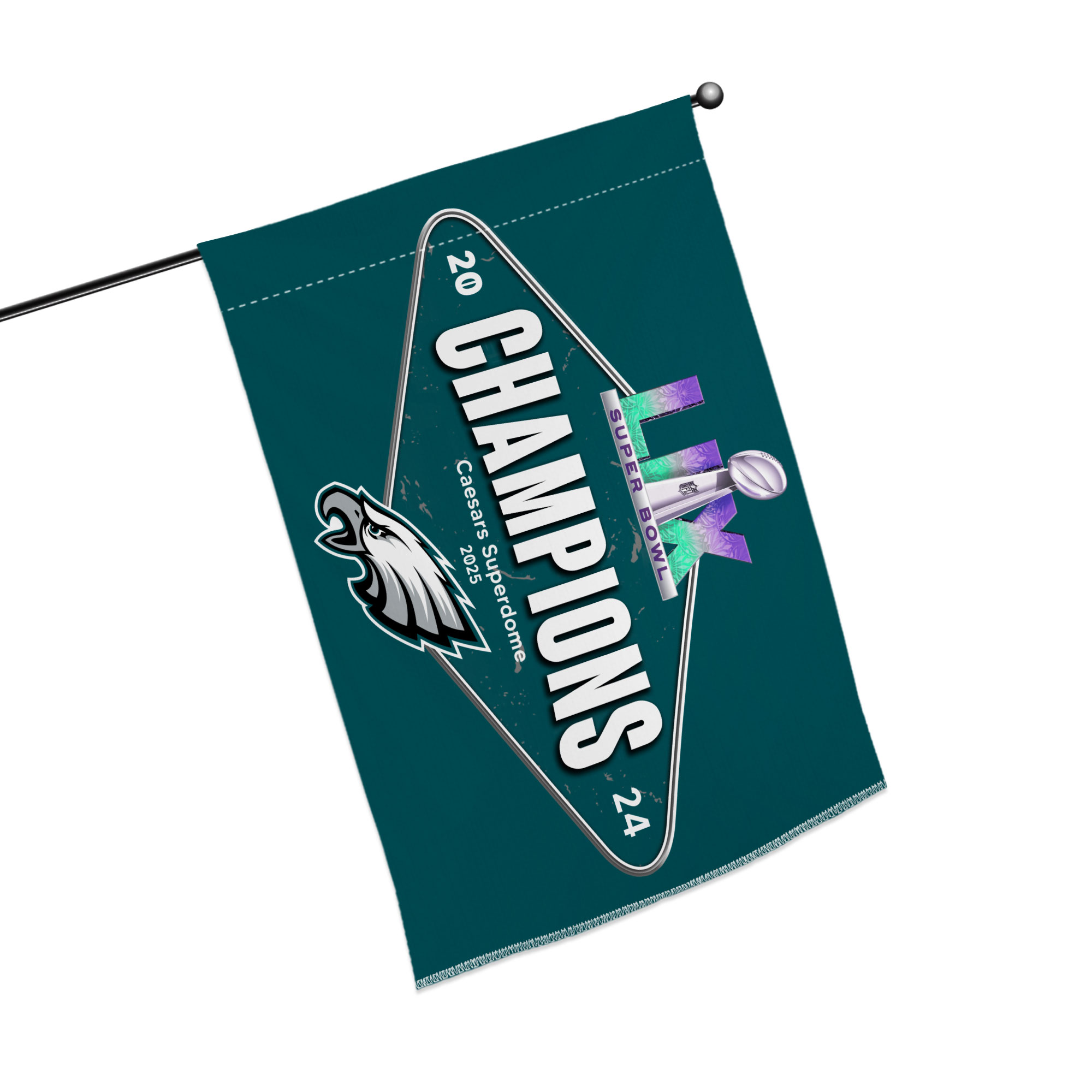 Philadelphia Eagles Super Bowl LIX Champions Flag 2025 - Famjoys Philadelphia Eagles Super Bowl LIX Champions Flag 2025 - Famjoys