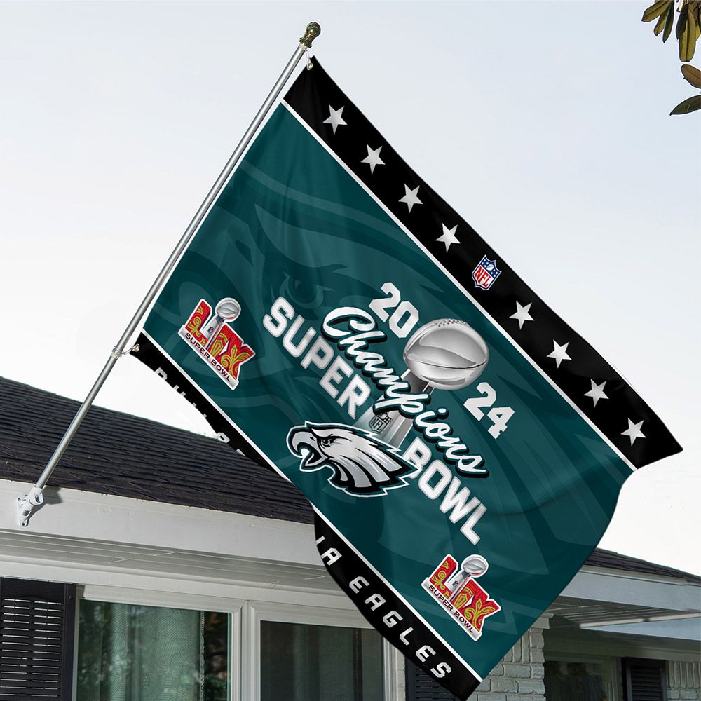 Philadelphia Eagles Super Bowl LIX Champions Flag 2025 - Famjoys Philadelphia Eagles Super Bowl LIX Champions Flag 2025 - Famjoys