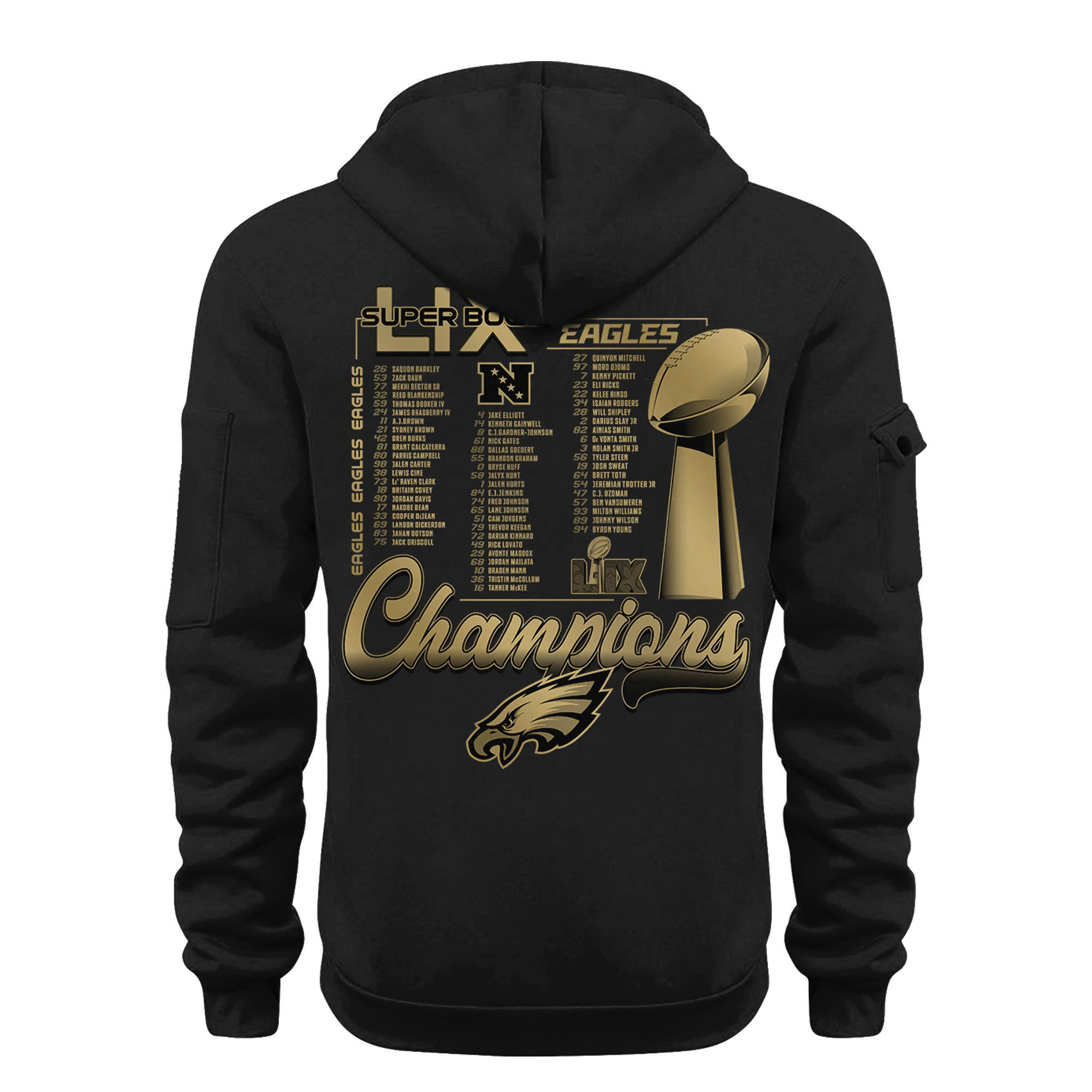 Philadelphia Eagles Super Bowl LIX Champions Gold New Hoodie - Famjoys Philadelphia Eagles Super Bowl LIX Champions Gold New Hoodie - Famjoys