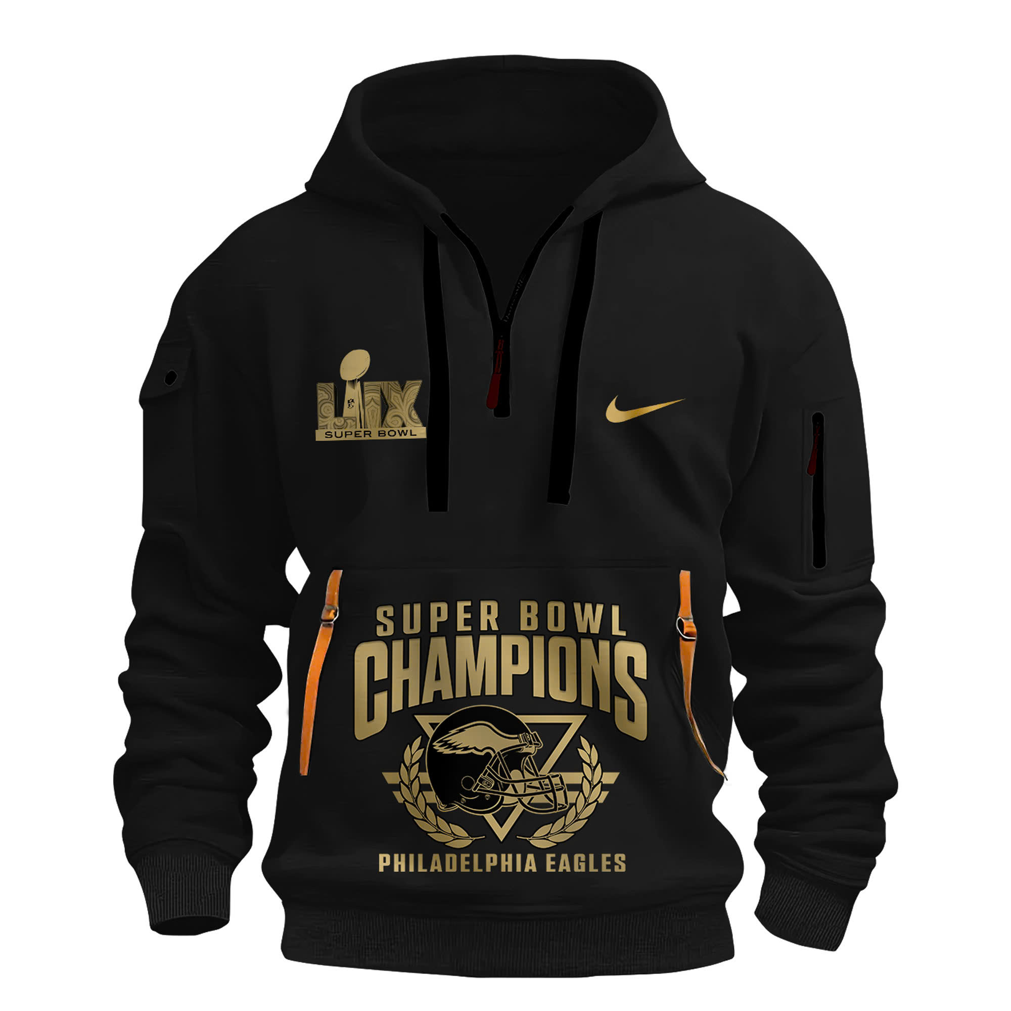 Philadelphia Eagles Super Bowl LIX Champions Gold New Hoodie - Famjoys Philadelphia Eagles Super Bowl LIX Champions Gold New Hoodie - Famjoys