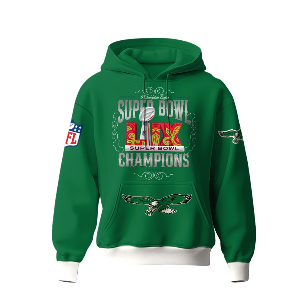 Philadelphia Eagles Super Bowl LIX Champions Hoodie 2025 - Famjoys Philadelphia Eagles Super Bowl LIX Champions Hoodie 2025 - Famjoys