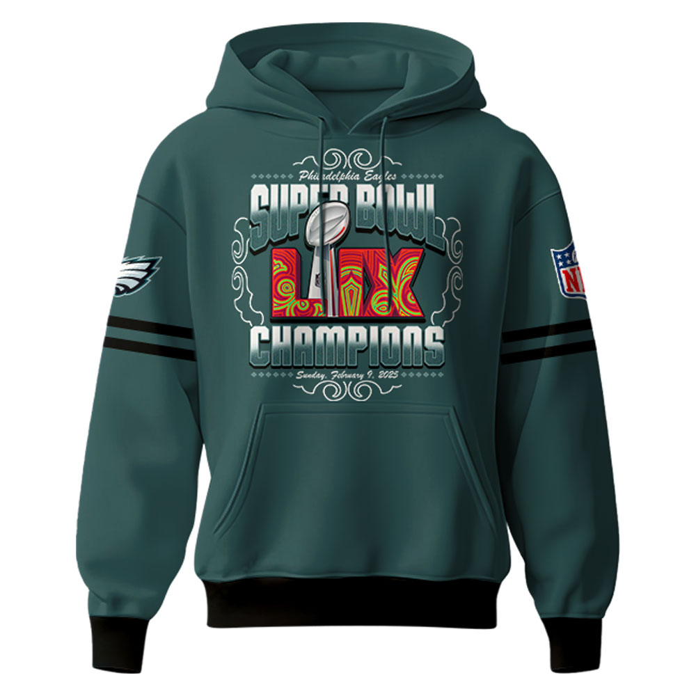 Philadelphia Eagles Super Bowl LIX Champions Hoodie 2025 v2 - Famjoys Philadelphia Eagles Super Bowl LIX Champions Hoodie 2025 v2 - Famjoys