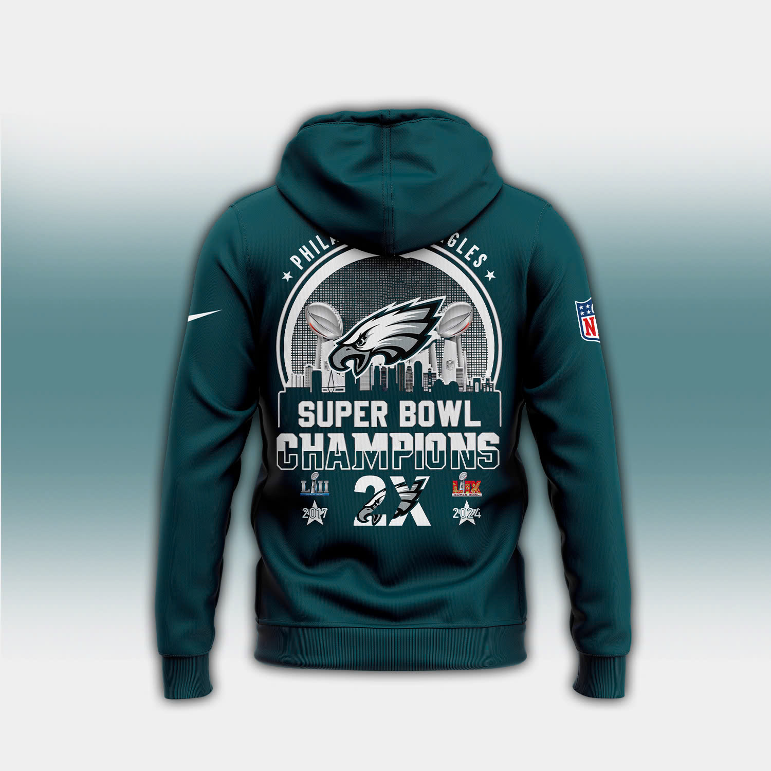 Philadelphia Eagles Super Bowl LIX Champions Hoodie - Famjoys Philadelphia Eagles Super Bowl LIX Champions Hoodie - Famjoys