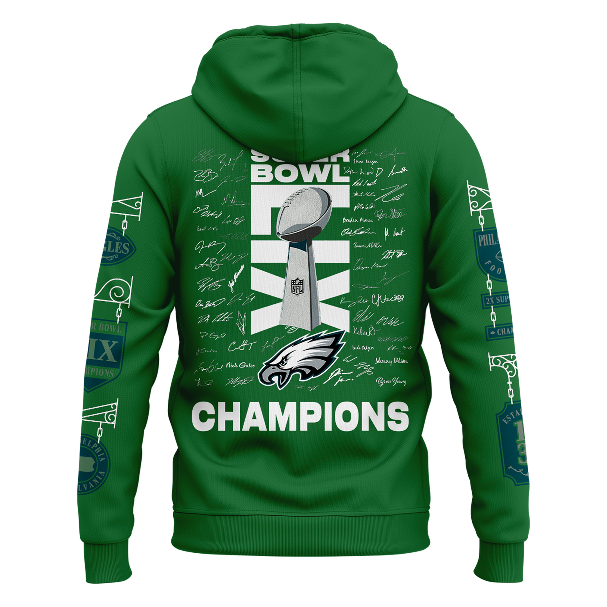 Philadelphia Eagles Super Bowl LIX Champions Hoodie - Famjoys Philadelphia Eagles Super Bowl LIX Champions Hoodie - Famjoys