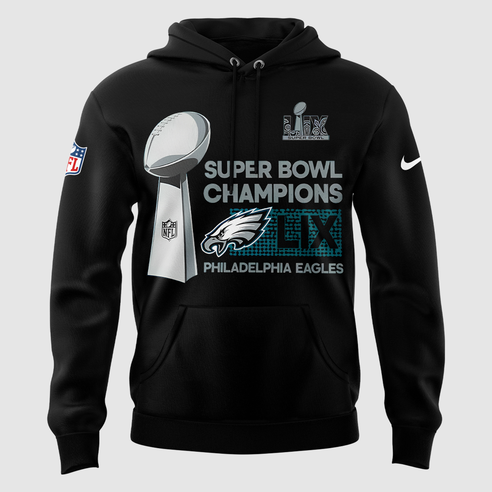 Philadelphia Eagles SUPER BOWL LIX Champions Hoodie - Famjoys Philadelphia Eagles SUPER BOWL LIX Champions Hoodie - Famjoys