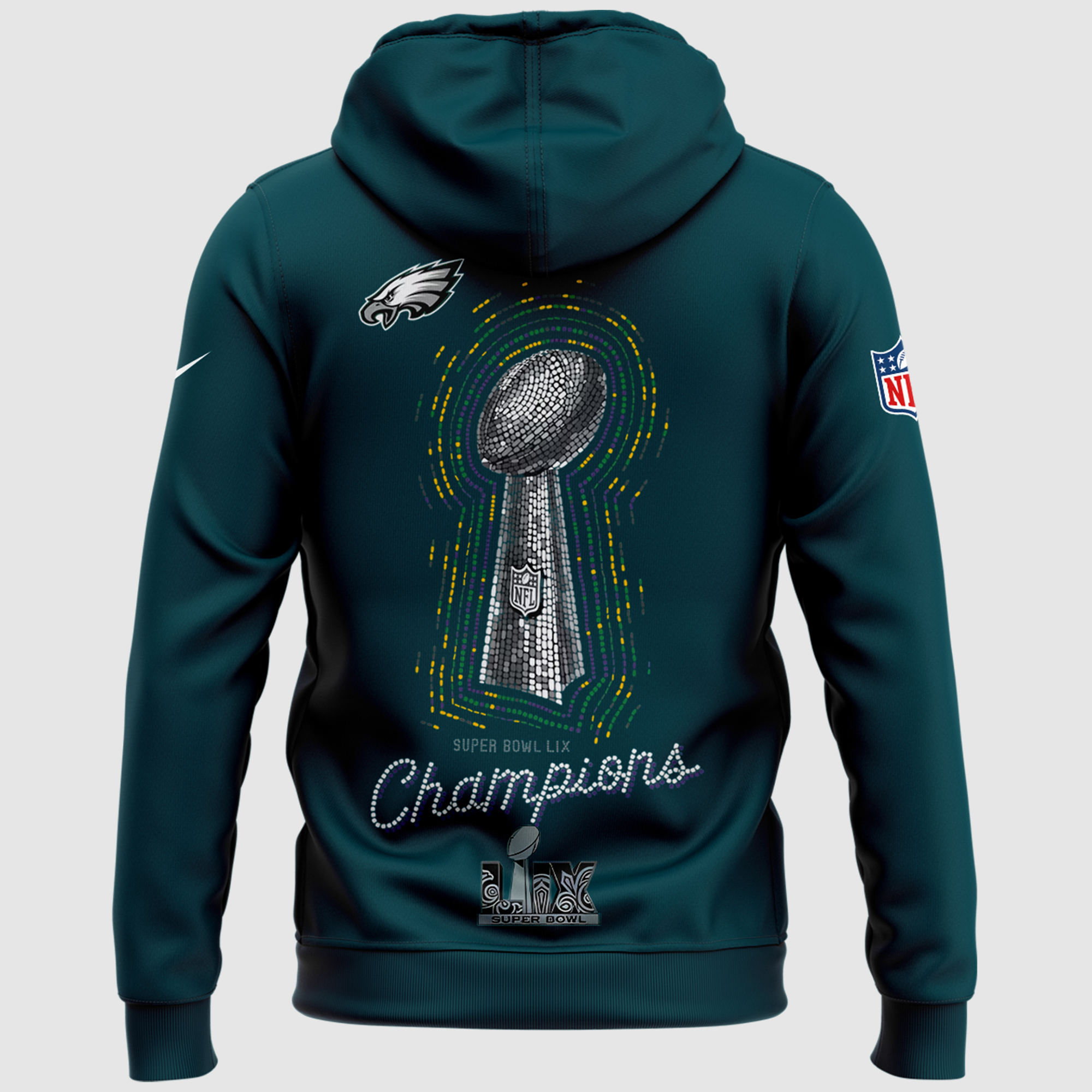 Philadelphia Eagles SUPER BOWL LIX Champions Hoodie - Famjoys Philadelphia Eagles SUPER BOWL LIX Champions Hoodie - Famjoys