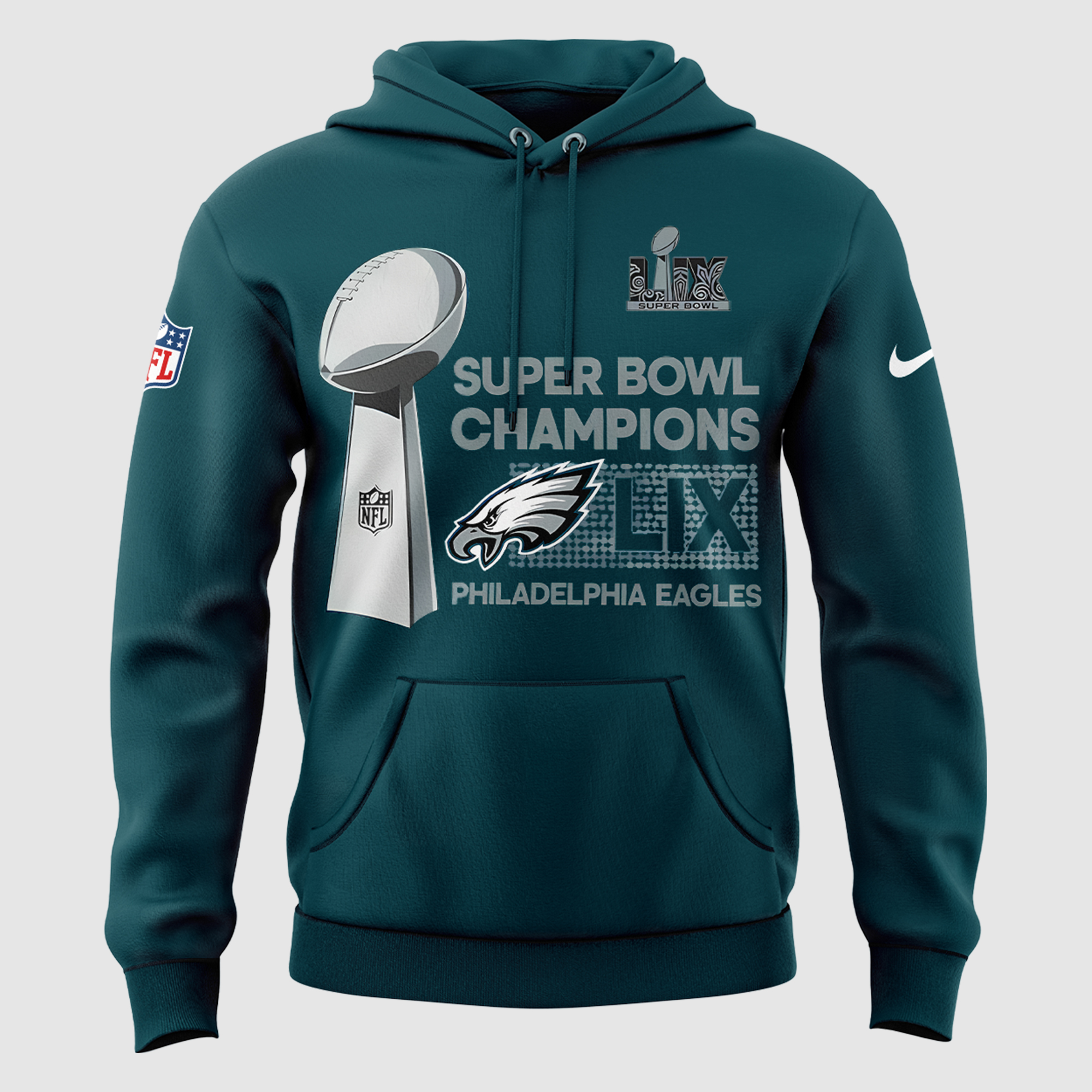 Philadelphia Eagles SUPER BOWL LIX Champions Hoodie - Famjoys Philadelphia Eagles SUPER BOWL LIX Champions Hoodie - Famjoys