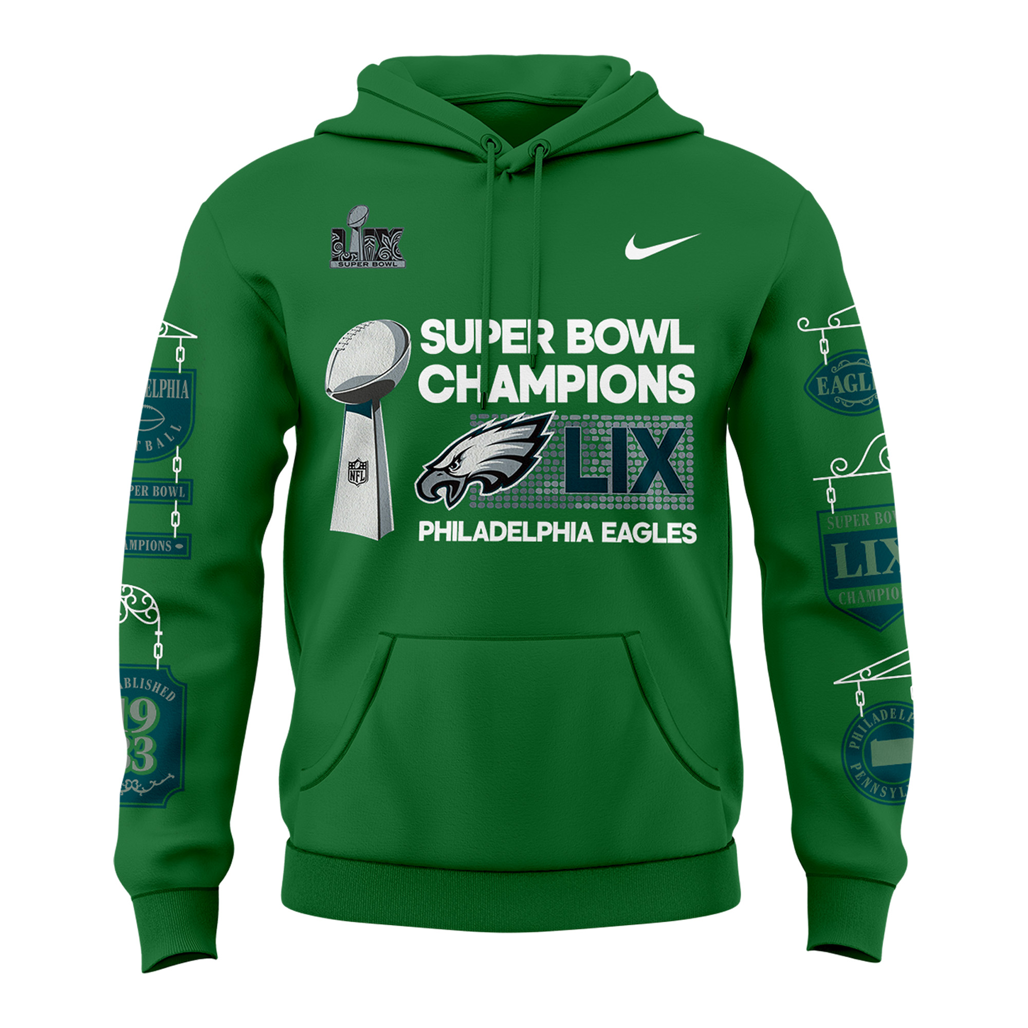 Philadelphia Eagles Super Bowl LIX Champions Hoodie - Famjoys Philadelphia Eagles Super Bowl LIX Champions Hoodie - Famjoys