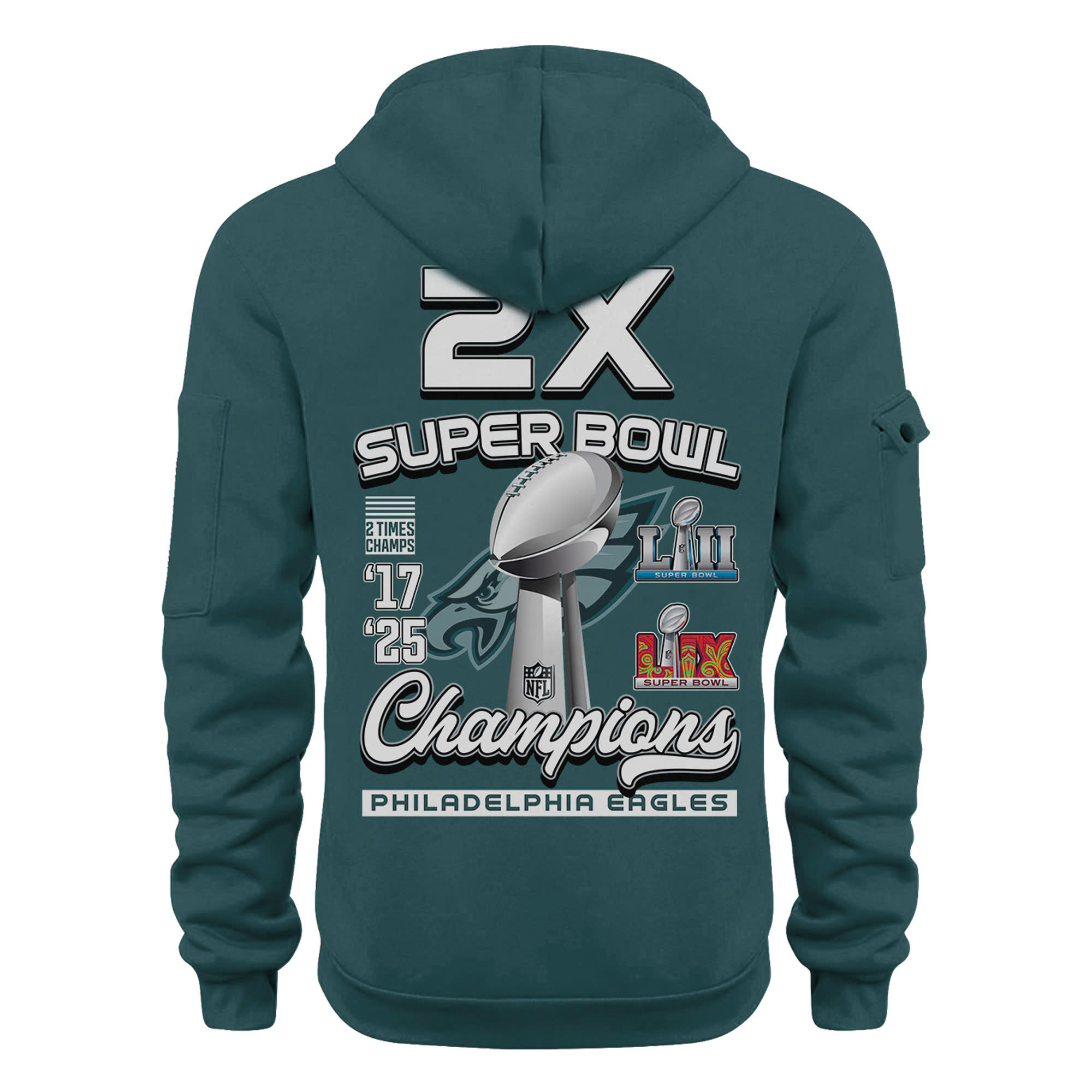 Philadelphia Eagles Super Bowl LIX Champions Hoodie Upgrade V2 - Famjoys Philadelphia Eagles Super Bowl LIX Champions Hoodie Upgrade V2 - Famjoys