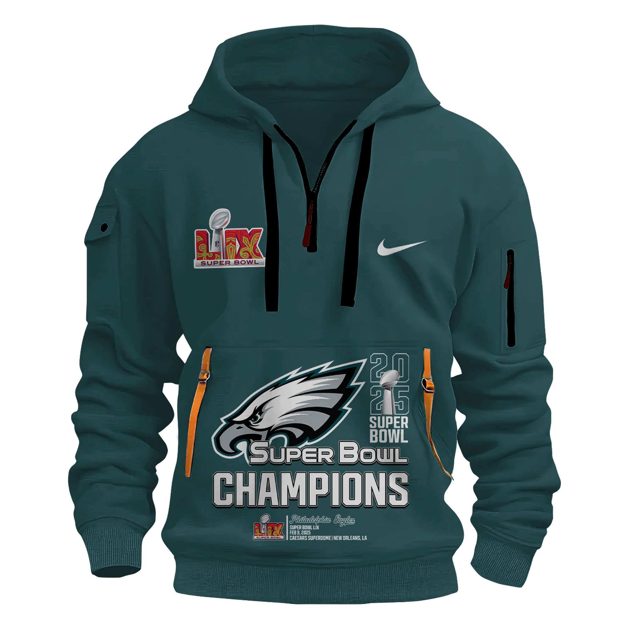 Philadelphia Eagles Super Bowl LIX Champions Hoodie Upgrade V2 - Famjoys Philadelphia Eagles Super Bowl LIX Champions Hoodie Upgrade V2 - Famjoys