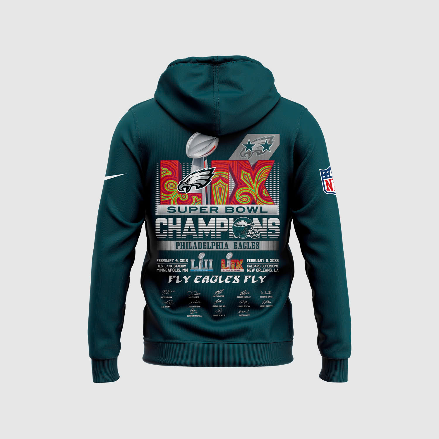 Philadelphia Eagles Super Bowl LIX Champions Hoodie V2 - Famjoys Philadelphia Eagles Super Bowl LIX Champions Hoodie V2 - Famjoys