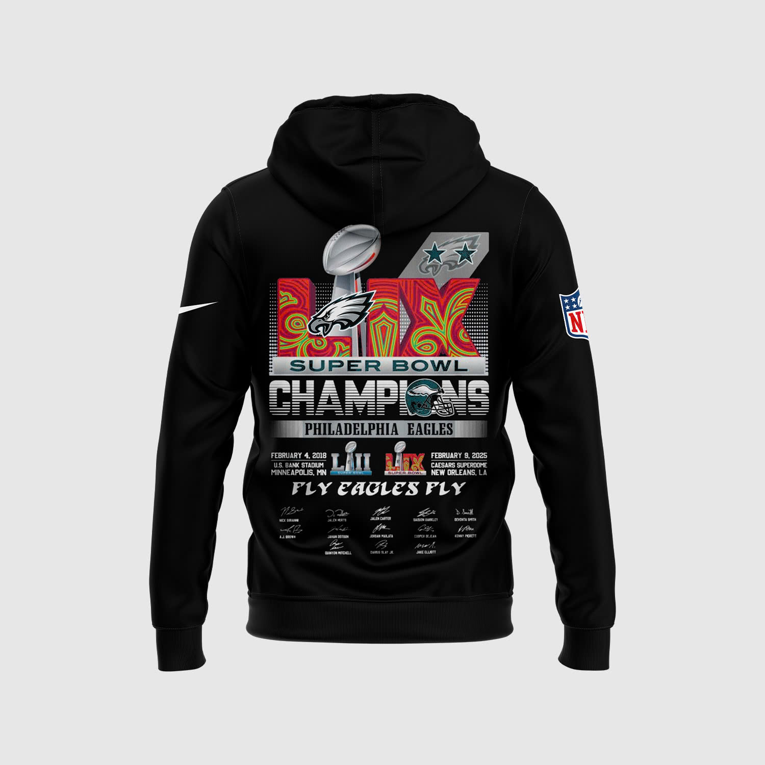 Philadelphia Eagles Super Bowl LIX Champions Hoodie V3 - Famjoys Philadelphia Eagles Super Bowl LIX Champions Hoodie V3 - Famjoys