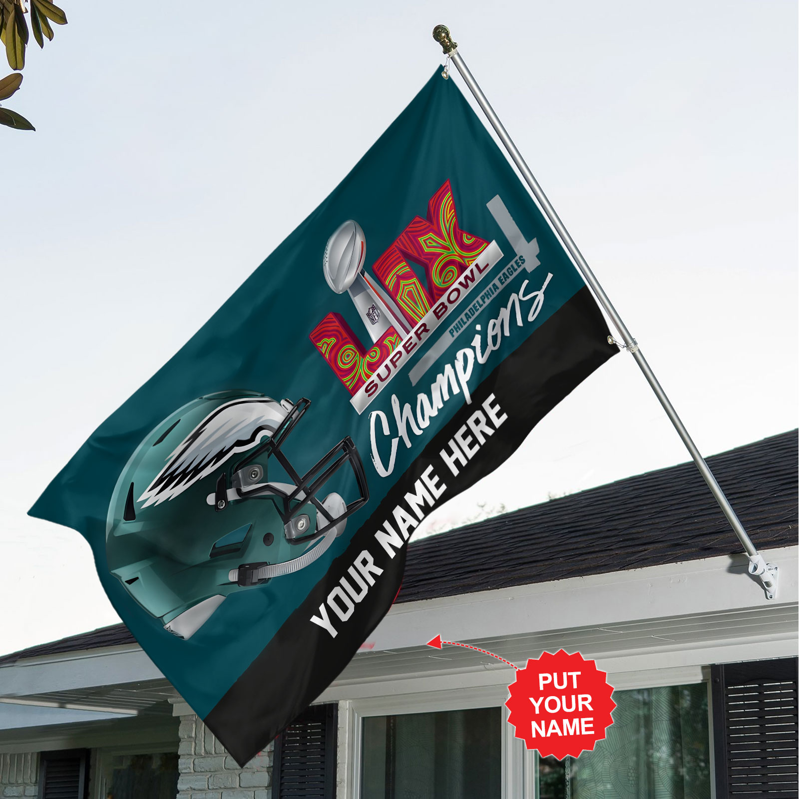 Philadelphia Eagles Super Bowl LIX Champions House Flag - Famjoys Philadelphia Eagles Super Bowl LIX Champions House Flag - Famjoys