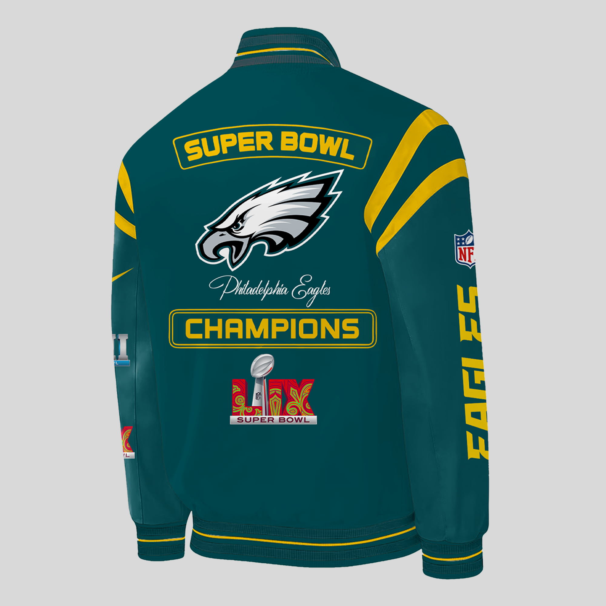 Philadelphia Eagles SUPER BOWL LIX Champions Jacket - Famjoys Philadelphia Eagles SUPER BOWL LIX Champions Jacket - Famjoys