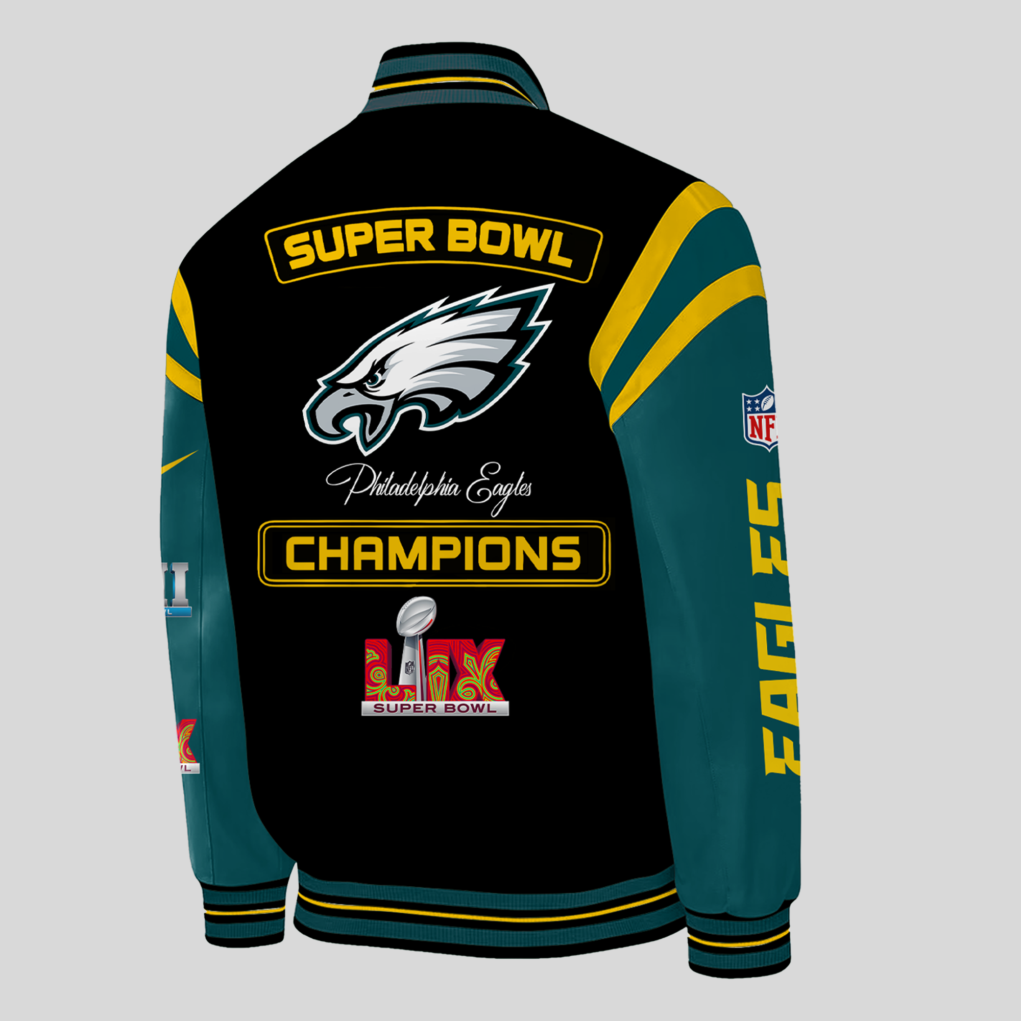 Philadelphia Eagles SUPER BOWL LIX Champions Jacket - Famjoys Philadelphia Eagles SUPER BOWL LIX Champions Jacket - Famjoys