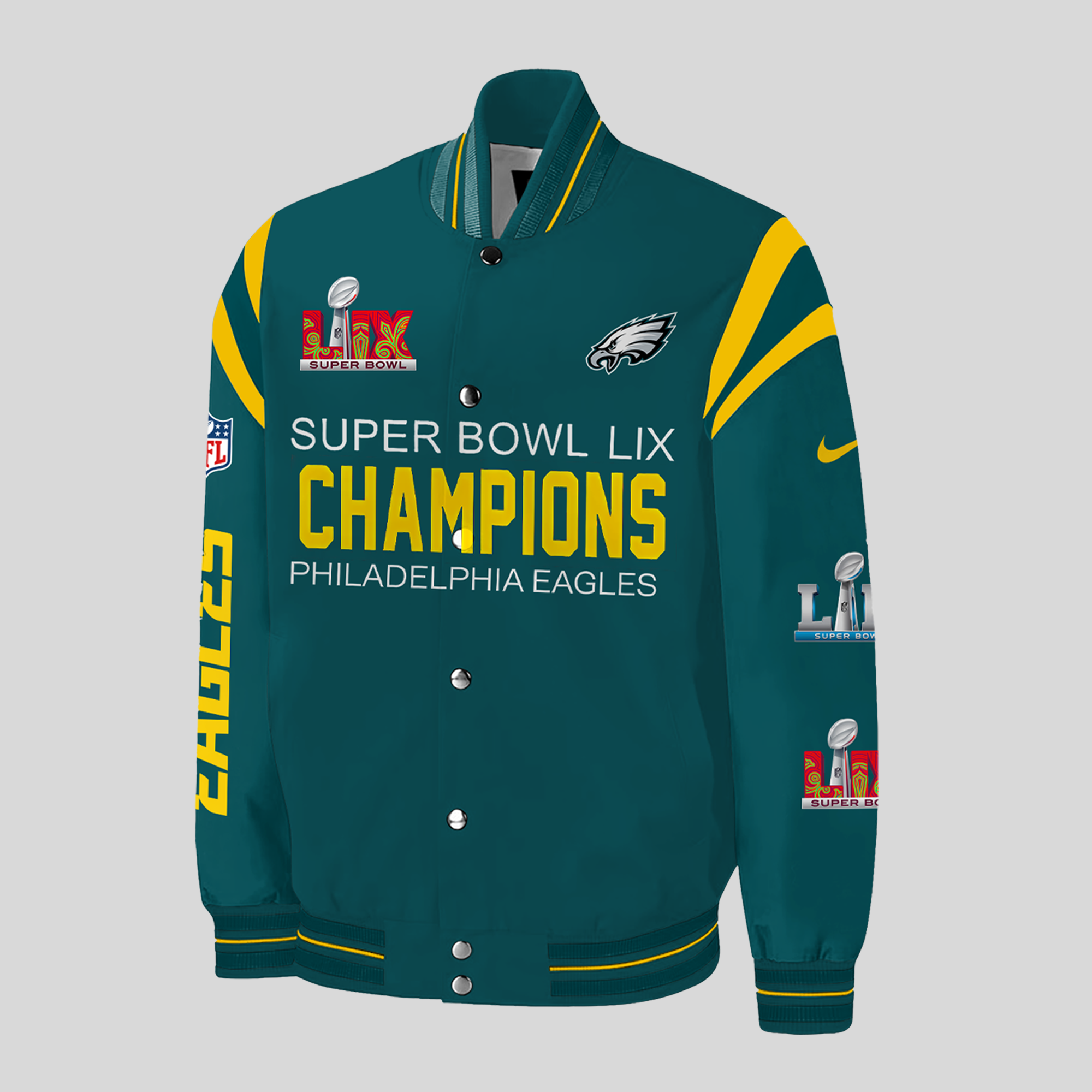 Philadelphia Eagles SUPER BOWL LIX Champions Jacket - Famjoys Philadelphia Eagles SUPER BOWL LIX Champions Jacket - Famjoys
