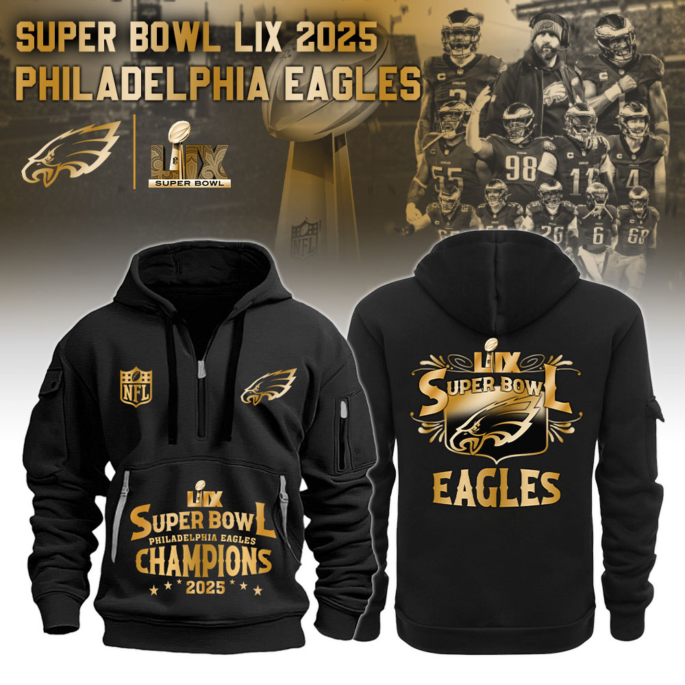 Philadelphia Eagles Super Bowl LIX Champions New Hoodie V5 - Famjoys Philadelphia Eagles Super Bowl LIX Champions New Hoodie V5 - Famjoys